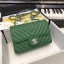 Chanel Small Classic Handbag Grained Calfskin & silver-Tone Metal A69900 green JK5059XW58