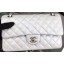 Copy Chanel 2.55 Series Flap Bag OffWhite Sheepskin Leather A06375 Silver JK653Zn71