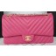 Fake Chanel 2.55 Series Flap Bag Lambskin Chevron Leather A1112CF Rose JK532pE71