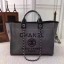 Fake Chanel Canvas Tote Shopping Bag A68046 Grey JK5805xR88