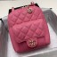 Fashion Chanel Grained Calfskin & Gold-Tone Metal backpack AS0003 rose JK4817Of26