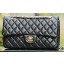 Hot Chanel 2.55 Series Flap Bag Black Sheepskin Leather A37586 Gold JK722Nm85