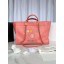 Hot Chanel Original Leather Shopping Bag 66941 pink JK2402cT87