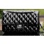 Imitation Chanel 2.55 Series Flap Bag Black Patent Leather A1112 Silver JK711QN34