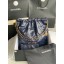 Knockoff CHANEL 22 HANDBAG Shiny Calfskin & Gold-Tone Metal AS3262 dark blue JK2398NL80