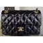 Replica Chanel 2.55 Series Double Flap Bag Black Original Patent Leather CF7024 Gold JK284ui32