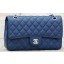 Replica Chanel 2.55 Series Flap Bag Blue Cannage Pattern A1112 Silver JK568nB47