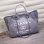 Replica Chanel Canvas Leather Tote Shopping Bag Blue A1679 JK5995BJ25