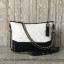 Replica Chanel Gabrielly Calf Leather Shoulder Bag 93824 Black&White JK5940Vi77