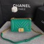 Replica Chanel Le Boy Flap Shoulder Bag Original Caviar Leather P67085 green Gold Buckle JK5241Ye83