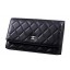 Replica Chanel Matelasse Wallet Sheepskin Leater A31557 Black JK1504Hd81