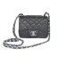 Replica Chanel mini Classic Flap Bag Black Cannage Pattern 1115 Silver JK1085Yn66