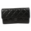 Replica Chanel Tri-Fold Wallet Black Original Sheppskin A31506 Silver JK1493BB13