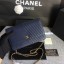 Replica Designer Chanel WOC Flap Shoulder Bag Dark Blue Calfskin Leather A33814 Gold JK5623Bb80