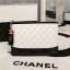 Replica Top Chanel 2017 Calfskin Leather Clutch 8127 White JK5797ll80