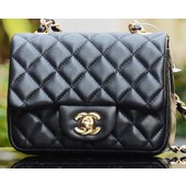 AAAAA Imitation Chanel Classic MINI Flap Bag Sheepskin Leather A1115 Black JK747oT91