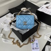 AAAAA Imitation Chanel CLUTCH WITH CHAIN AP2758 blue JK2378oT91