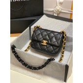 Best 1:1 Chanel mini Shoulder Bag Lambskin&Gold-Tone Metal AS3205 black JK2507OR71