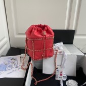 Best Quality Imitation Chanel Drawstring Bag Lambskin & Gold Metal AS2314 AS2313 Red JK3200dK58