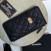 Best Replica BOY CHANEL Calfskin Leather Card packet AP1482 black JK1172bj75