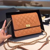 Boy chanel clutch with chain A84433 brown JK4851oK58