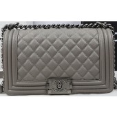 Boy Chanel Flap Bag Original Grey Cannage Pattern A67025 Silver JK814pk20