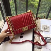 Boy Chanel Flap Bag Original Leather B67086 Red JK5453Gp37