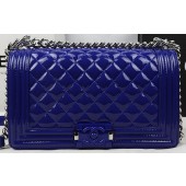 Boy Chanel Flap Bag Original Patent Leather A67025 Blue JK817HW50