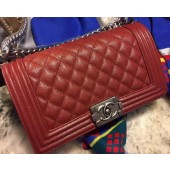 Boy Chanel Flap Shoulder Bag Cannage Pattern A67086 Burgundy JK783rJ28