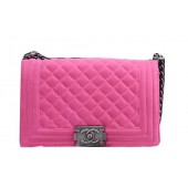 Boy Chanel Flap Shoulder Bag in Suede Leather A6016 Pink JK1031vK93