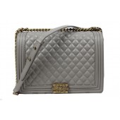 Boy Chanel Flap Shoulder Bag Original Cannage Pattern A67087 Grey JK915Yo25