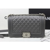 Boy Chanel Flap Shoulder Bags Original Lambskin A67025 Grey JK854qB82