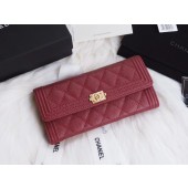 BOY CHANEL Flap Wallet A80286 red gold-Tone Metal JK1385Zf62