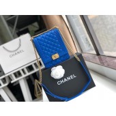 Boy chanel handbag Grained Calfskin & Gold-Tone Metal AS0130 blue JK4693DS71