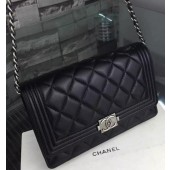 Boy Chanel mini Flap Bag Original Sheepskin A33814 Black JK489qB82