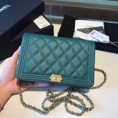 BOY CHANEL Original Wallet on Chain A80287 green JK5028nV16