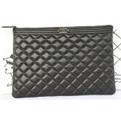 Boy Chanel Sheepskin Leather Clutch A80571 Black JK508XW58