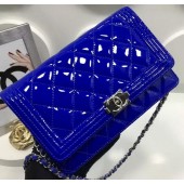 Boy Chanel WOC mini Flap Bags Patent Leather A33815 Royal JK134io33