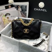 chanel 19 flap bag AS1160 black JK3670Xw85