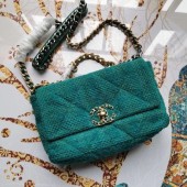 CHANEL 19 Flap Bag AS1160 green JK3745hI90