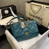 chanel 19 large flap bag AS1162 blue JK3598DS71