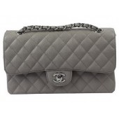 Chanel 2.55 Series Bags Grey Cannage Pattern Leather CFA1112 Silver JK976fw56