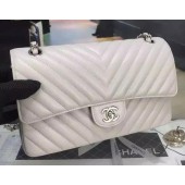 Chanel 2.55 Series Flap Bag Cannage Pattern Chevron Leather A1112 Grey JK112nV16