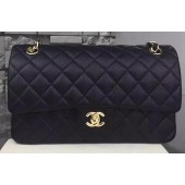 Chanel 2.55 Series Flap Bag Deerskin Leather A1112 Black JK501yx89