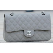 Chanel 2.55 Series Flap Bag Grey Cannage Pattern A1112 Silver JK570EB28