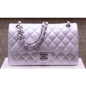 Chanel 2.55 Series Flap Bag Silver Original Caviar Leather A1112 Silver JK363jo45