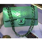 Chanel 2.55 Series Flap Bags Original Snake Leather A1112 Green JK59pA42