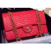 Chanel 2.55 Series Flap Bags Red Original Python Leather A1112SA Gold JK388wn15