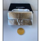 Chanel 2.55 Series Flap Bags Sakura Silver Original Python Leather A1112SA Silver JK2561hk64