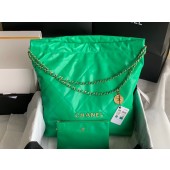 CHANEL 22 HANDBAG Shiny Calfskin & Gold-Tone Metal AS3262 green JK2395vX95